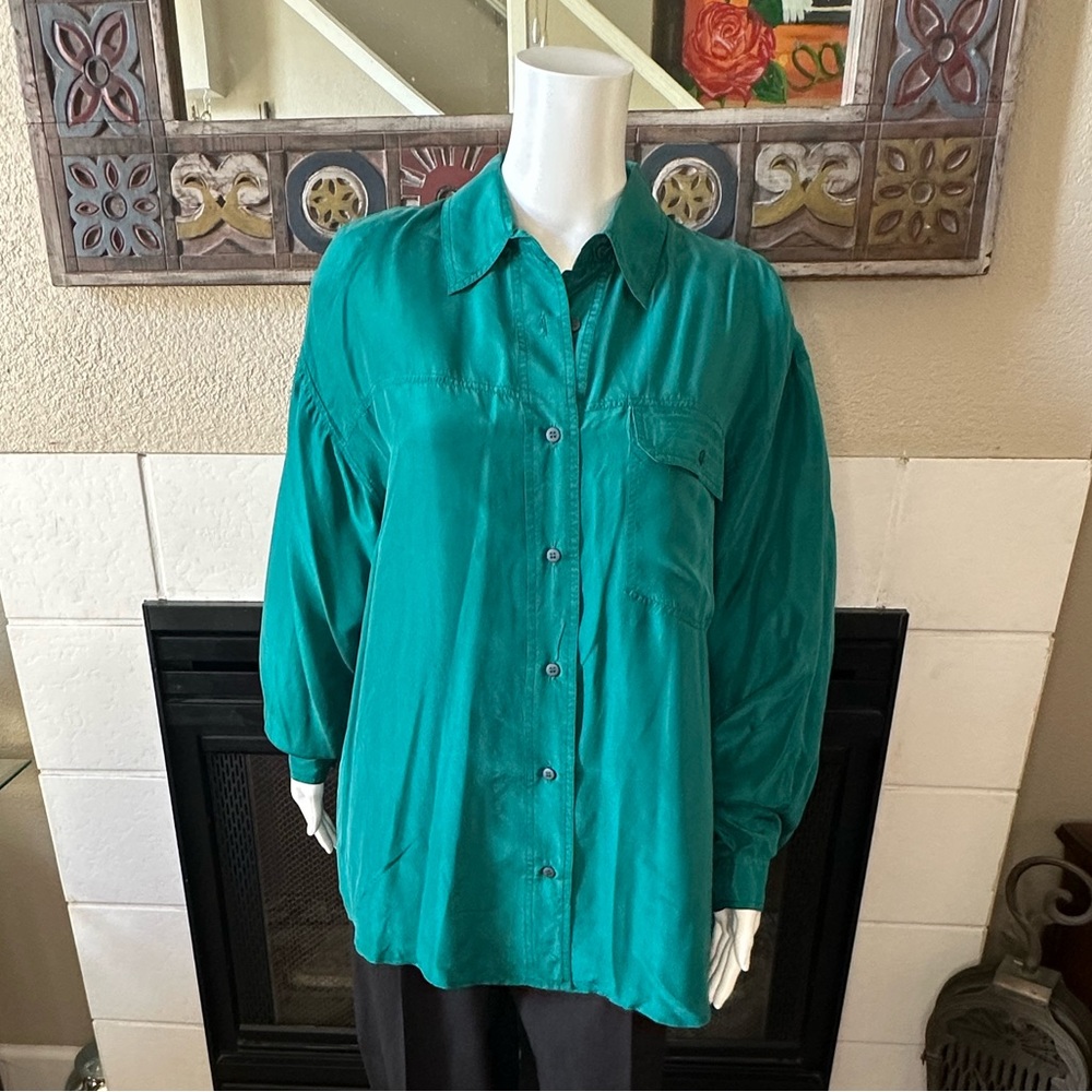 The Limited Teal Button-Up Blouse